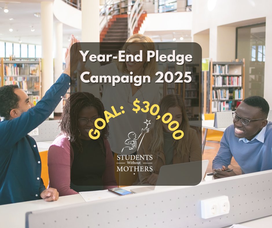 Please consider supporting our Year-End Pledge campaign by pledging to sponsor a student!
studentswithoutmothers.org/event/2025-yea… 

#collegeaffordability #collegescholarships #swmscholarship
#studentswithoutmothers #scholarship #altnonprofit #donate