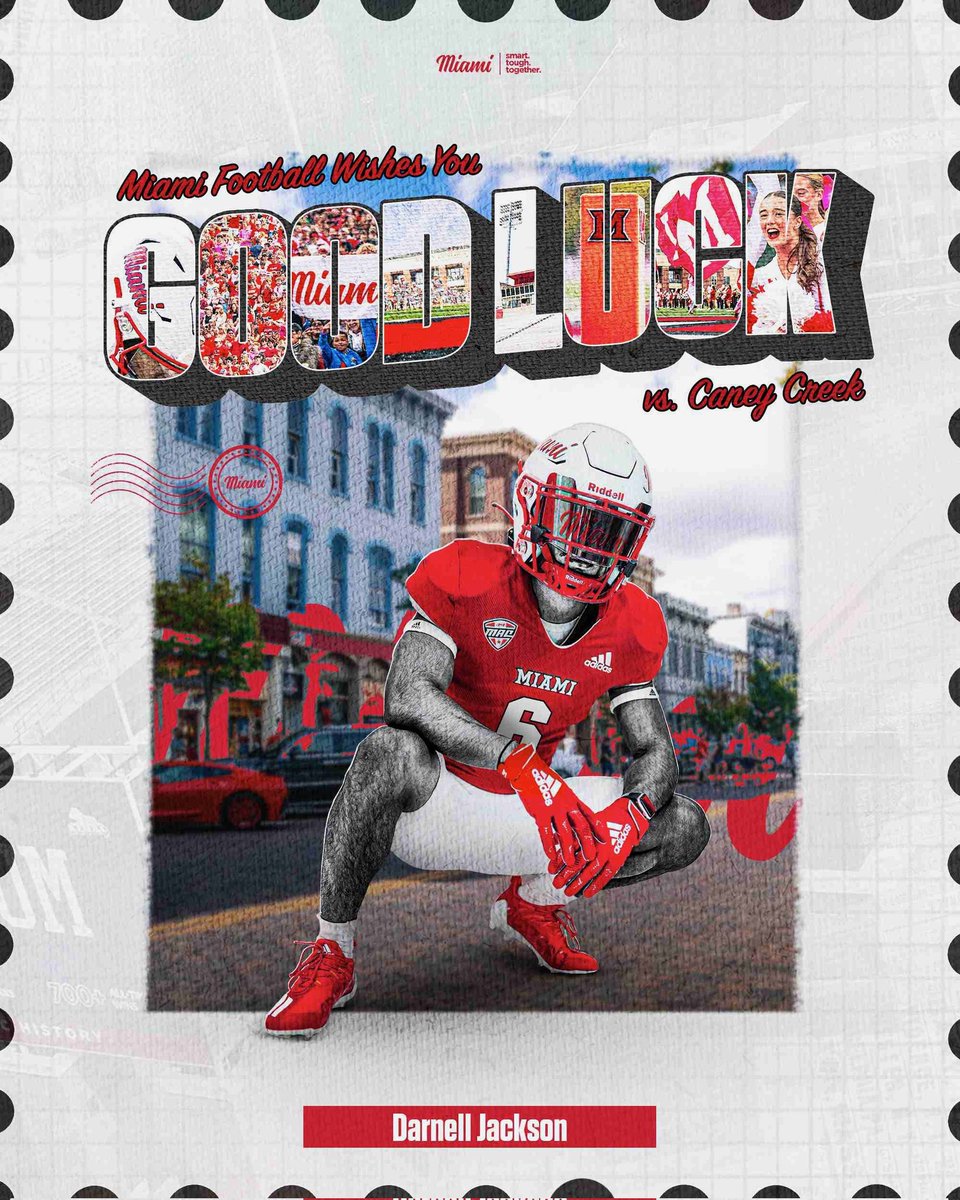 Darnell2Jackson's tweet photo. Thank you @MiamiOHFootball for the support!!
@Martin_Miami_HC @CoachWelshMiami 
#RiseUpRedHawks https://t.co/F912jKmWeI