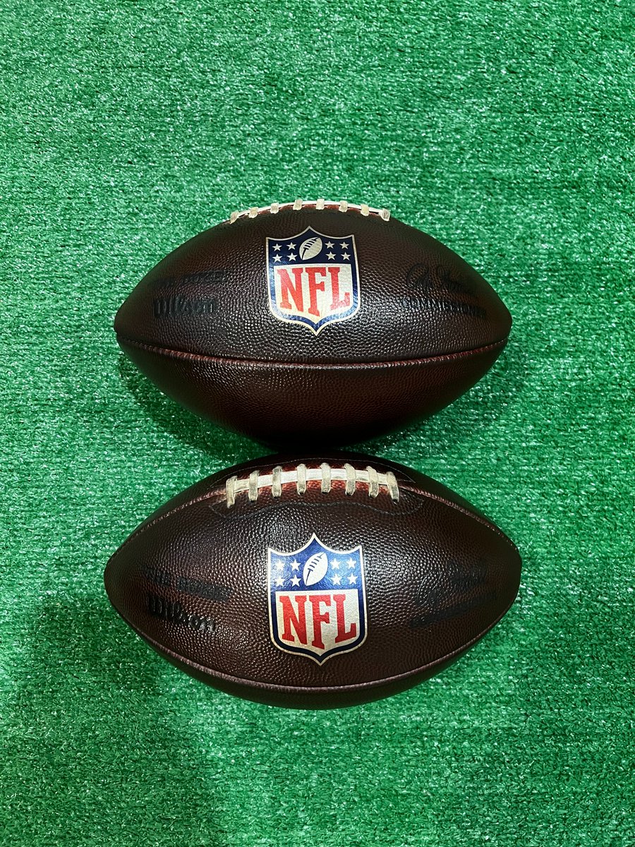 LabsPigskin's tweet photo. 4 Wilson GST footballs and 2 NFL Duke balls prepped for @TylerSchuler15 @cpschuler https://t.co/f6VpSXpzKq