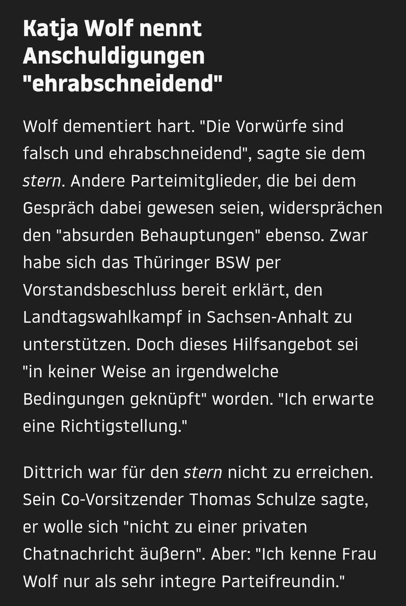 Der <a href="/sternde/">stern</a> thematisiert als erstes großes Medium den mutmaßlichen Screenshot von <a href="/JohnLucasD/">John Lucas Dittrich</a>. Das ist gut.
Was nicht gut ist, ist, dass er keine Quelle angibt und den Screenshot nicht zeigt. Was ist das für ein dilettantischer Journalismus? <a href="/stern_digital/">stern Digital</a>