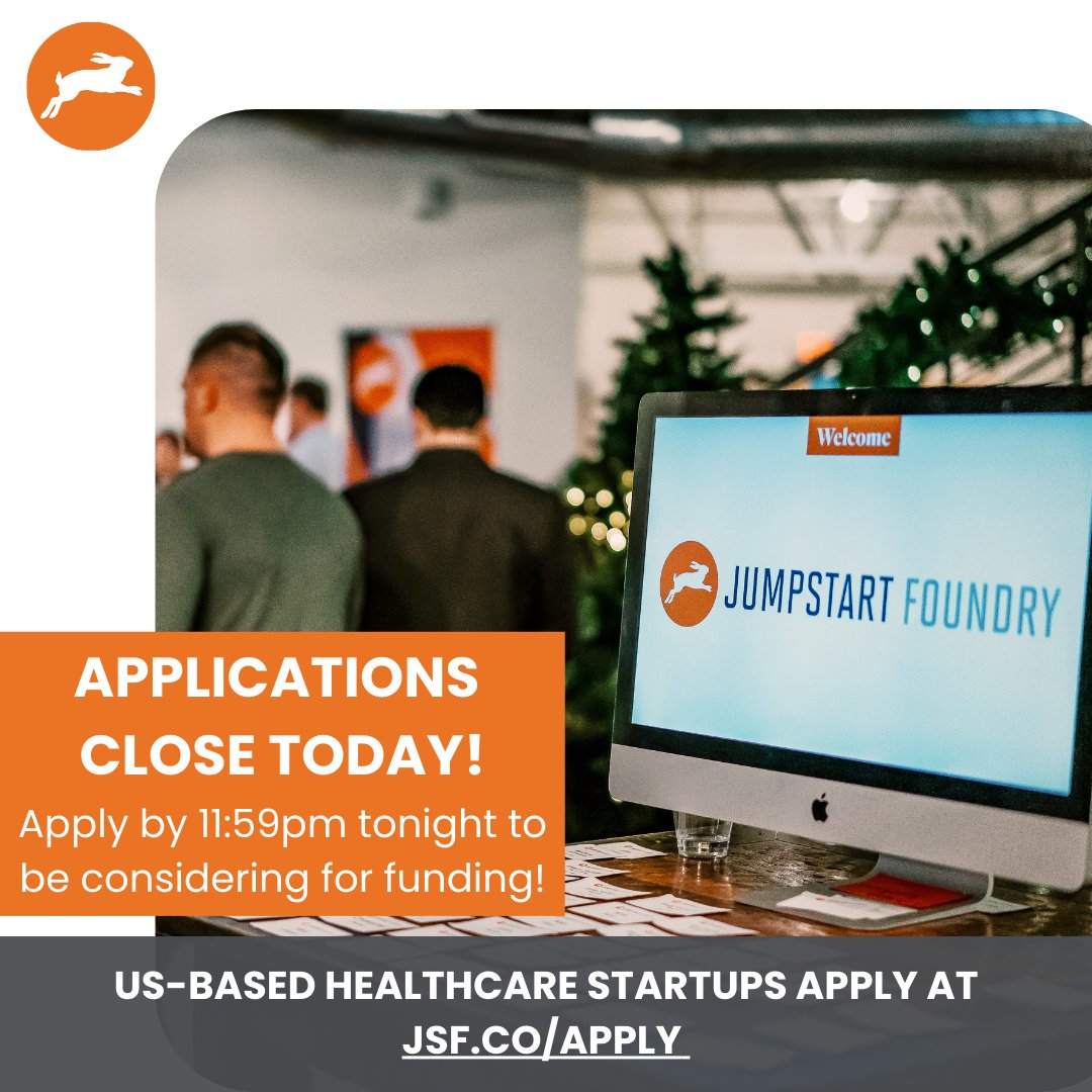 jsfoundry's tweet image. 🔔 Final day to apply! Complete your application to join JSF’s Q1 2025 cohort and gain funding, resources, and mentorship designed to elevate your healthcare startup. Deadline is today 1/10 at 11:59pm CT—Apply now: bit.ly/4ojJLfH 

 #StartupFunding #JSF #FinalDay