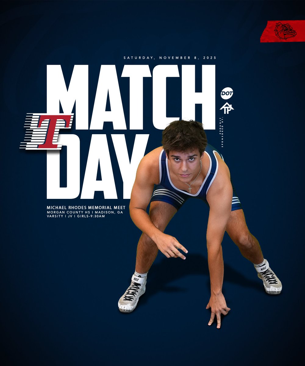 Toombs County Bulldog Wrestling Match Day!
🤼‍♂️ Michael Rhodes Memorial Meet
📍Morgan County High School
⏰ 9:30 AM
🎟gofan.co/event/5276290?…

Proudly sponsored by Dot Foods and Todd Padgett Housing Center Inc. !

#BAD #BeADog #GoDogs #CommitToTheT