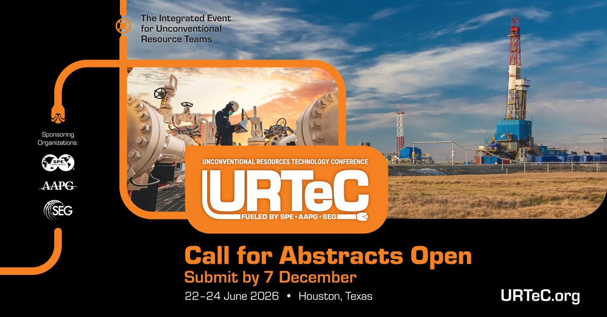 🚨 URTeC 2026 Call for Abstracts is open!

Be part of the Unconventional Resources Technology Conference (URTeC), where geoscientists and engineers unite to share innovations driving efficiency, collaboration, and progress across the energy sector.

📍 Houston, Texas | 22–24 June