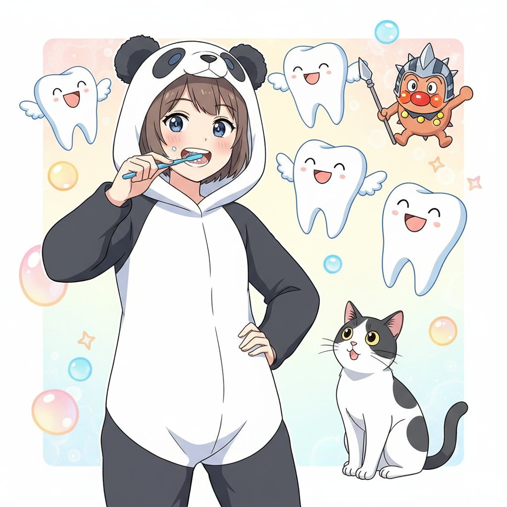 11月8日。おはようございます☀
今日は「いい歯」の日。

どうも磨く時の力が強いようで、すぐに歯ブラシが広がってしまいます💦

画像作成、虫歯のバイキンを表したかったのですが...
バイキンマン→バイキングの装いの見覚えのある子が。。
そのままにしときましたw