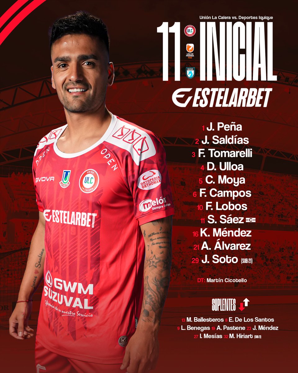 ¡ El once inicial Estelarbet de hoy!

Estos son los futbolistas elegidos por nuestro entrenador Martín Cicotello para el duelo de esta noche ante Deportes Iquique 🫡

Presentado por Estelarbet

⚪️🔴