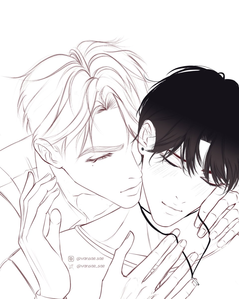 vansae_sae's tweet photo. Something cute before bed for u🫶🏻💓Good night y'all!✨
#boyslove #blwebtoon #gay #yaoi #art #sketch https://t.co/HNcqyTymnk