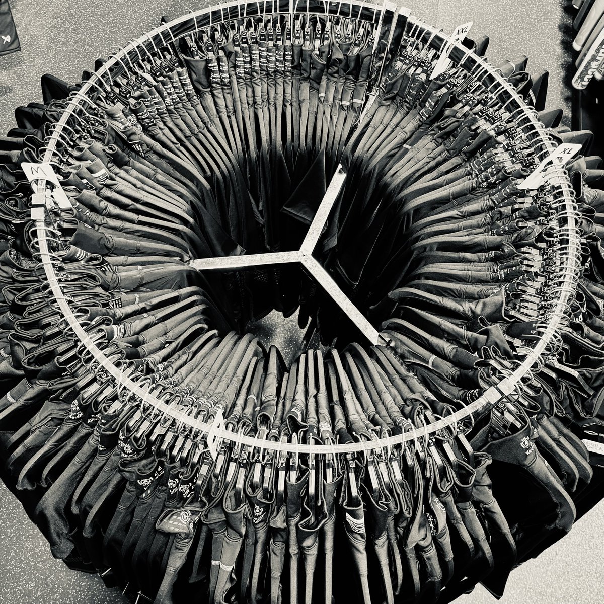 PIASKato's tweet image. Admin&apos;s having a bit of a creative block these days. We&apos;re blaming it on the earlier sunsets. Anyway, here&apos;s an artsy picture of a kajillion neck guard shirts! We have sizes Youth Small to Adult XL in three different brands. Always good to have options. #piaskato