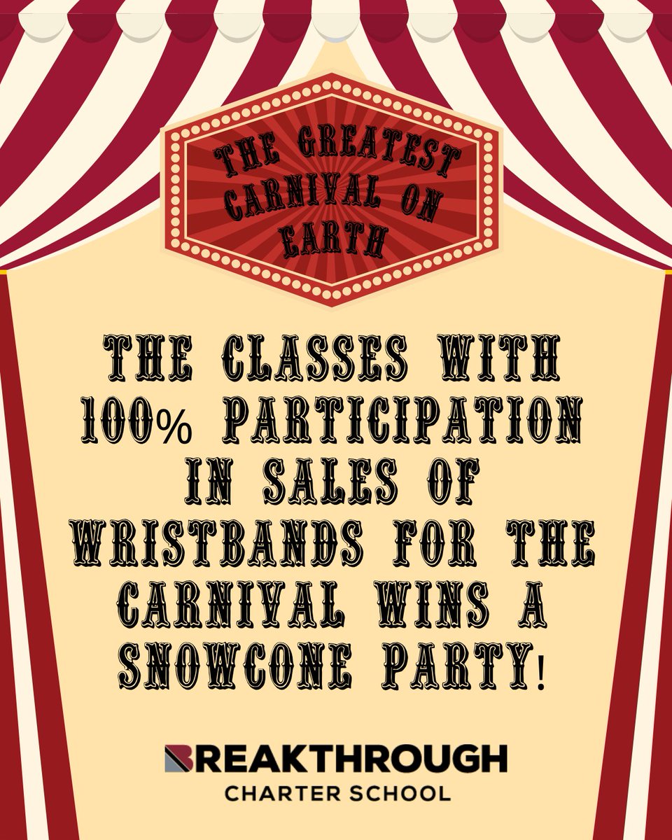 Breakthrough_CS's tweet image. 🎉❄️ Breakthrough Charter School Winter Carnival! ❄️🎉

Get ready for a day full of fun at our Winter Carnival on December 16th from 9:00 a.m. - 2:30 p.m.