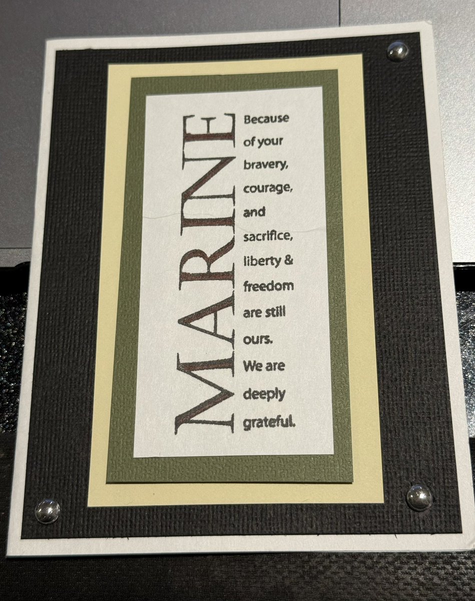 Look at this beautiful handmade card

A lady I’ve known for a long time only through social media sends all the veterans she knows a card every year 

As much problems as we encounter on social media with a lot of mean and raging people there are good people too!