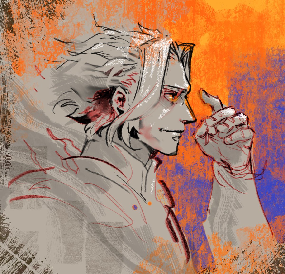 Trying to beat the art block 😭 here's buff All Might w his hair down