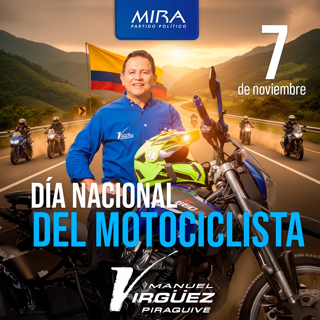 Virguez's tweet photo. 🏍️ Día Nacional del Motociclista | 7 de noviembre

En Colombia ya circulan más de 12 millones de motocicletas, lo que representa el 62 % del parque automotor nacional. Para millones de colombianos, la moto no solo es un medio de transporte, sino también una herramienta de trabajo y sustento.

Como motociclista y Senador de la República, hago un llamado al Congreso de la República para avanzar en una legislación que fortalezca los derechos y deberes de los motociclistas, y a los alcaldes y gobernadores para que eviten desaciertos normativos locales, fomentando un diálogo permanente entre todos los actores viales que contribuya a bajar el nivel de conflictos en las vías y mejorar la convivencia en la movilidad.

Impulsemos juntos una cultura de educación, respeto y conciencia ciudadana, que además promueva la salud mental de quienes día a día enfrentan el estrés del tráfico. 🇨🇴