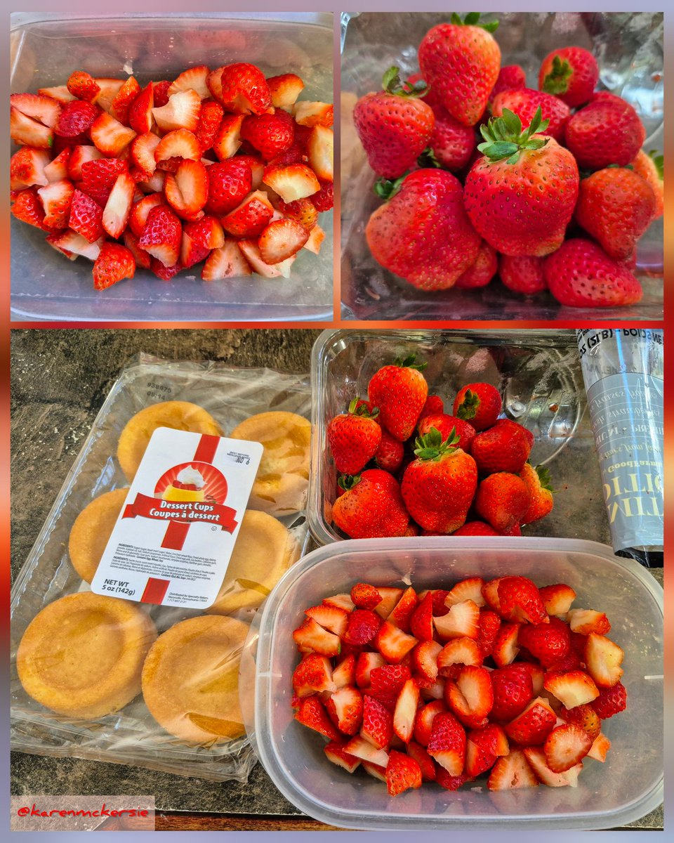 karenmckersie's tweet image. 😋🍓🍰 Preparing fresh strawberries to make little Strawberry Shortcakes cakes for dessert after dinner, its going to be Berry-delicious, stay tuned! 😋🍓🍰 #strawberries #dessert #Strawberry #FreshFruit #Food