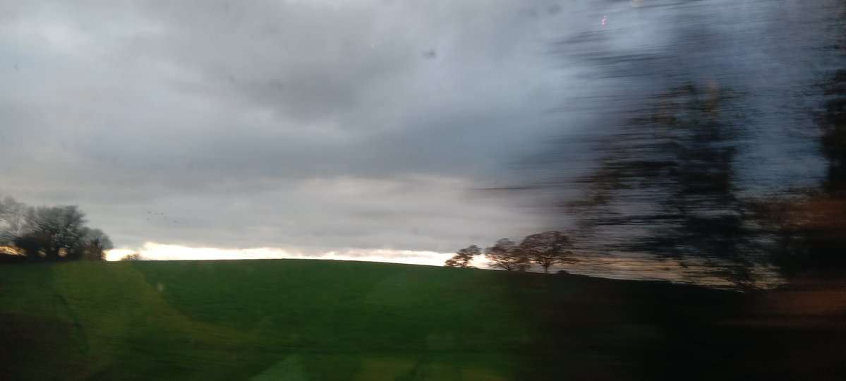 Well today was one very long train trip. Hence blurry pictures of countryside. Delighted to be home. Dash the dog is sleeping beside me and Wendy is on her way home!