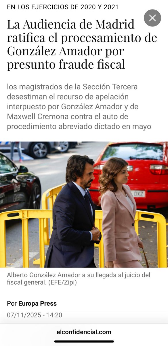 La famiglia. Aquí El Confidencial “informando” sobre el banquillo que le espera a la pareja de Ayuso. Tiran de una agencia de noticias. Al parecer no tienen periodistas en nómina para elaborar una crónica propia ya que tiene a sus “sabuesos” dedicados exclusivamente a