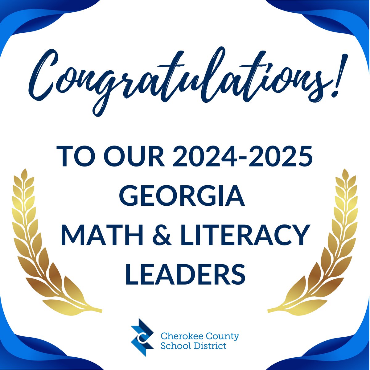 CherokeeSchools's tweet image. Sixteen of our schools have earned statewide honors in recognition of exceptional student success in mastering core academic skills!  The Literacy Leader and Math Leader honors recognize schools for exceptional student achievement, growth, or both on the annual Georgia Milestones…