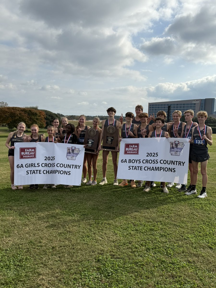 ‼️6A State Champs‼️ Congrats to both our Boys and Girls XC State Titles! <a href="/Athleticsbville/">Bentonville Schools Athletics</a> <a href="/BentonvilleHS/">Bentonville Tigers</a>