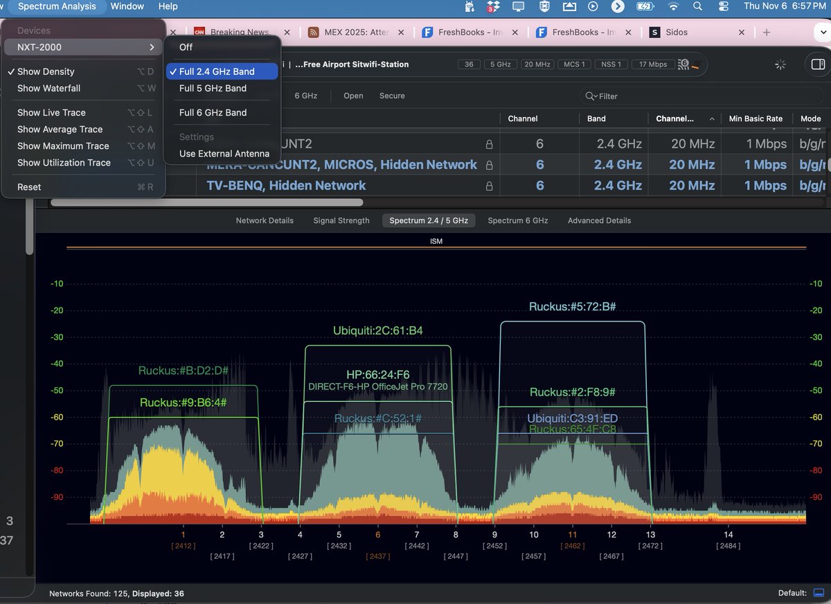Ferney_Munoz's tweet photo. Integration of @WiFiExplorer Pro with @NetAlly NXT-2000 Spectrum Analyzer is one of the best news in technology I've seen this week. Making the life of @WirelessLANPros and #WiFi troubleshooting more fun. https://t.co/BW9VHGk1Pl
