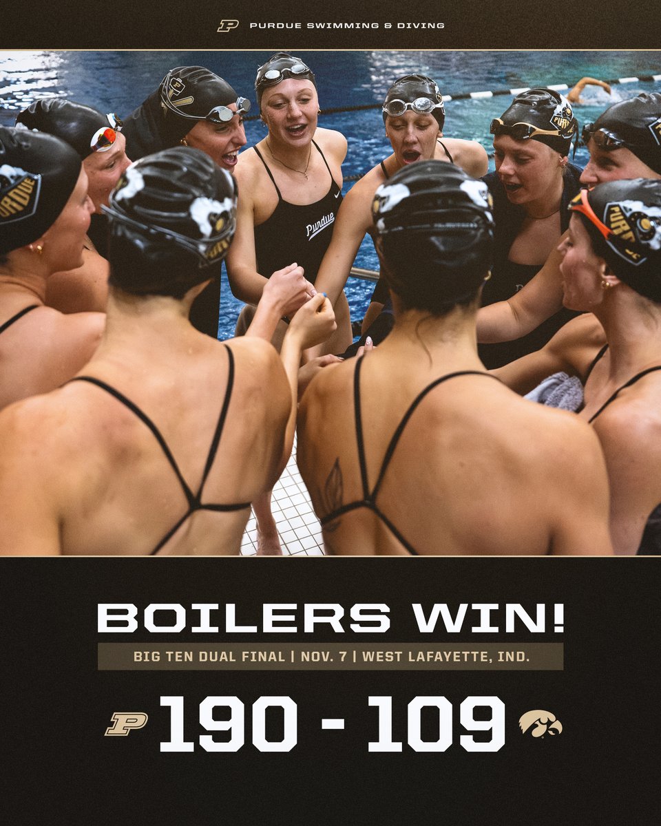 PurdueWSwim's tweet photo. β
4-0 in Duals This Season
β
10th Straight Dual Win During the Fall Semester
π #BoilersWin x #B1GSD x #BoilerUp π https://t.co/zKarPqT2l1