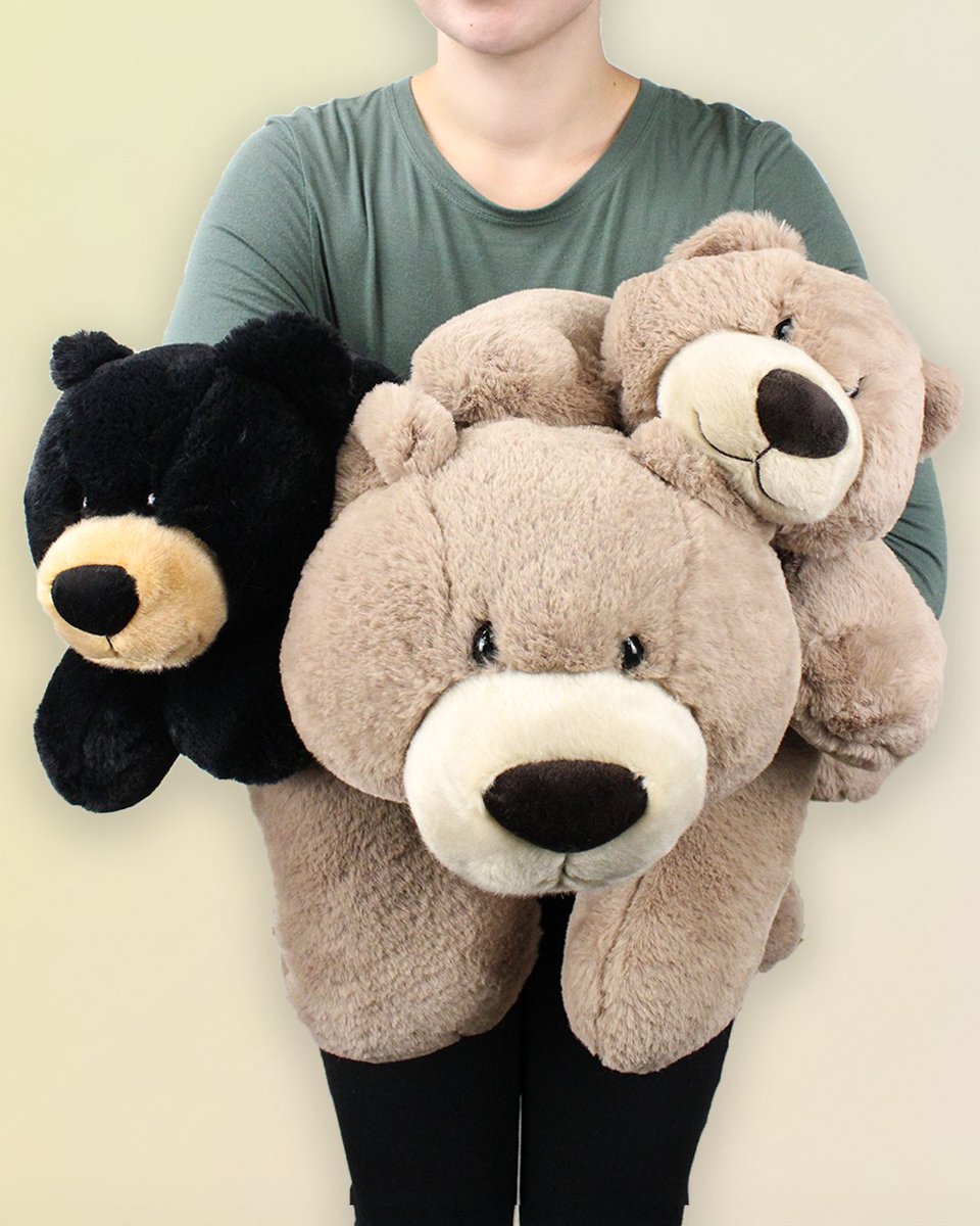 AuroraWorld's tweet photo. We are stacked with snuggles this Hug a Bear Day! 🧸💛 Our Taupe and Black Hugga-Wug Teddy Bears are the perfect cuddle buds! Who wants a snuggle? 🥰

#auroraworld #plushies #stuffedanimals #adorable #hugabearday #teddybear #bear #cuddle #hug https://t.co/bBnCCfPmf3
