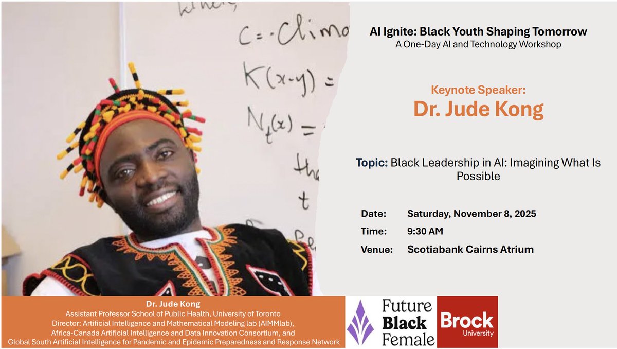 We’re excited to host AI Ignite: Black Youth Shaping Tomorrow — a one-day AI and Technology workshop designed to inspire and empower Black youth to explore the world of Artificial Intelligence and Technology. We’re honoured to welcome our keynote speaker, Prof. <a href="/dzevela/">Jude  Kong</a>