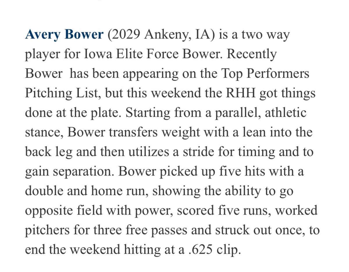 Avery Bower 2029 tweet media