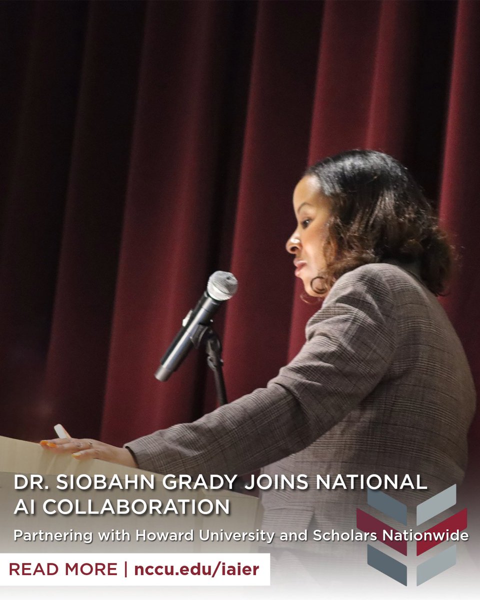 NCCU’s Dr. Siobahn Grady joins a national research effort with Howard University + partners to study how #AI is transforming the future of work.

🔗 Read the story: nccu.edu/iaier

#NCCU #IAIER #HBCU #AIatNCCU
