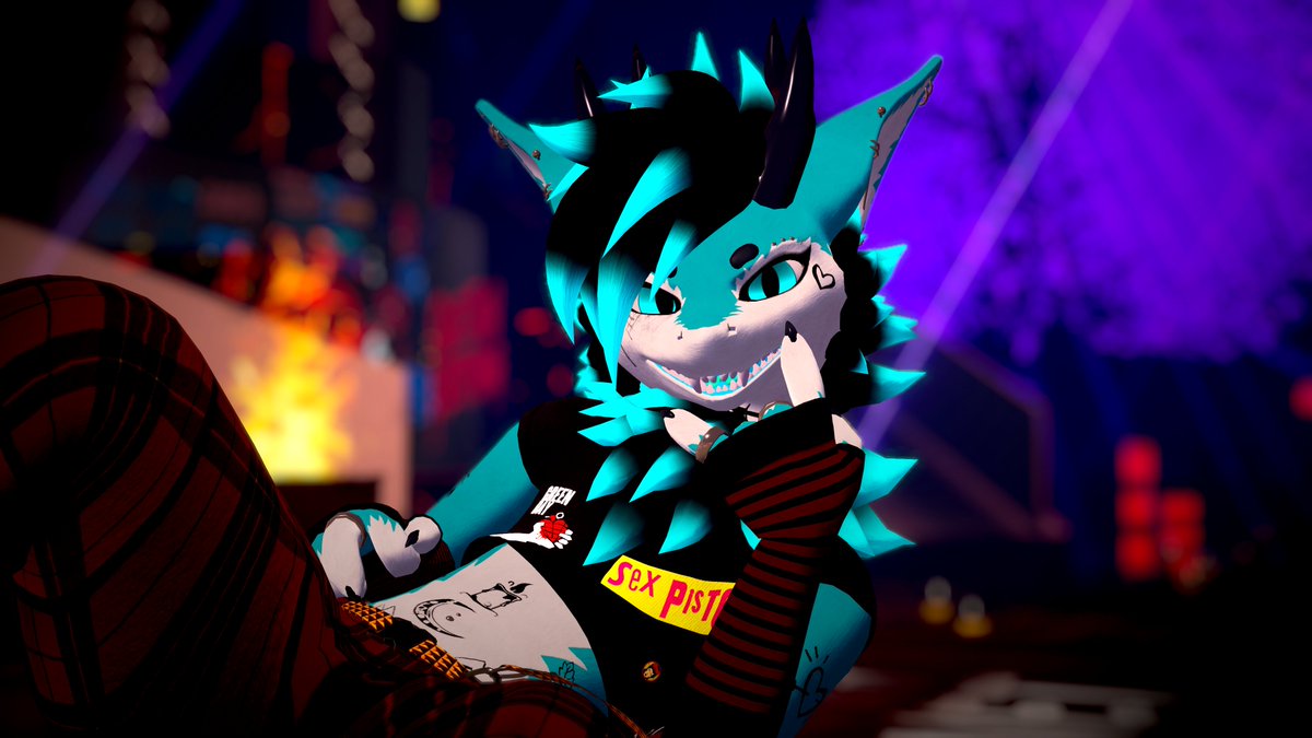 LexyDeeDragon's tweet image. There was a punk themed party on Halloween so I made myself hella punk with a spooky side~