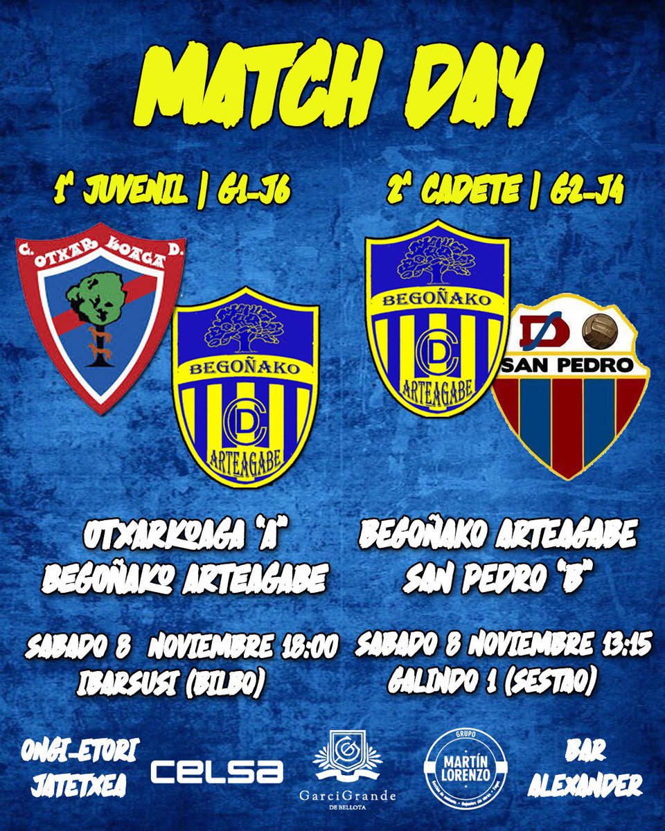 CDBegonako's tweet photo. El senior se juega el liderato en casa, os necesitamos afición💙. El juvenil luchará por conseguir valiosos puntos mientras que el cadete disputará un importante derby. Comienzan las ligas en el deporte escolar. Suerte a todos!🍀 https://t.co/RpW25giZgz