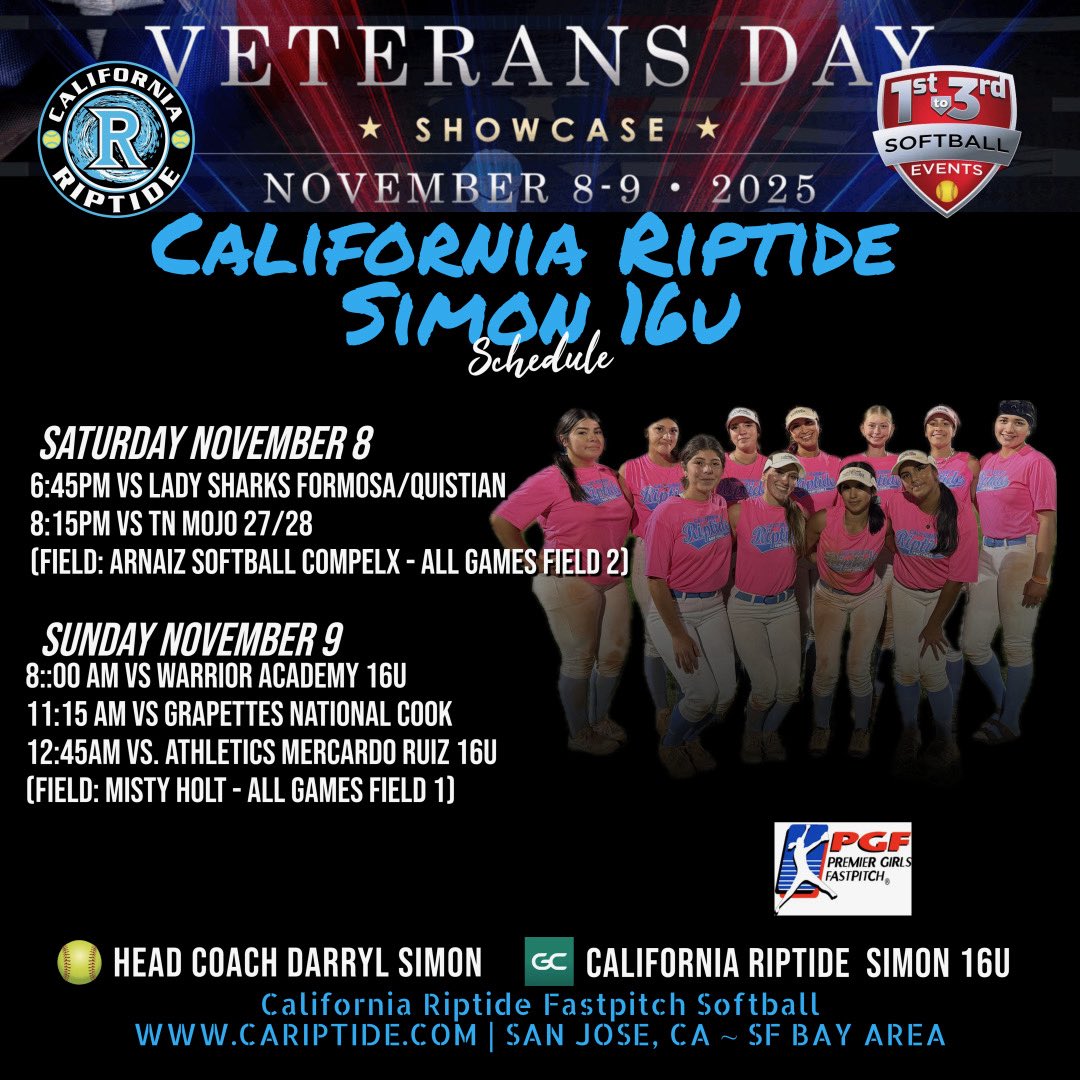 angelinabugg27's tweet photo. Here are my game times for this weekend! #softball #cariptide @CaRiptide https://t.co/aekrCHJxxW