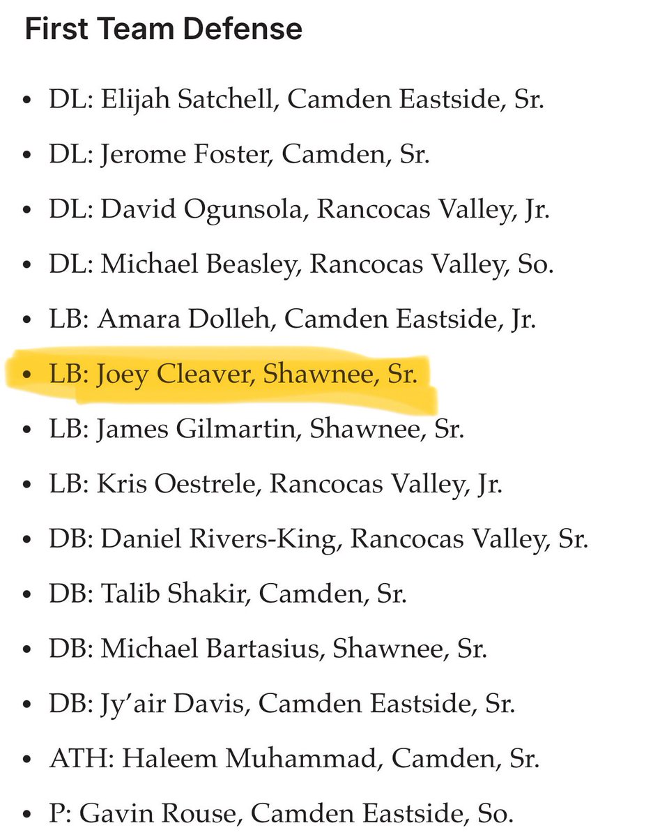 Joey_cleaver12's tweet image. Blessed to receive West Jersey Football League 2025 division all-star!