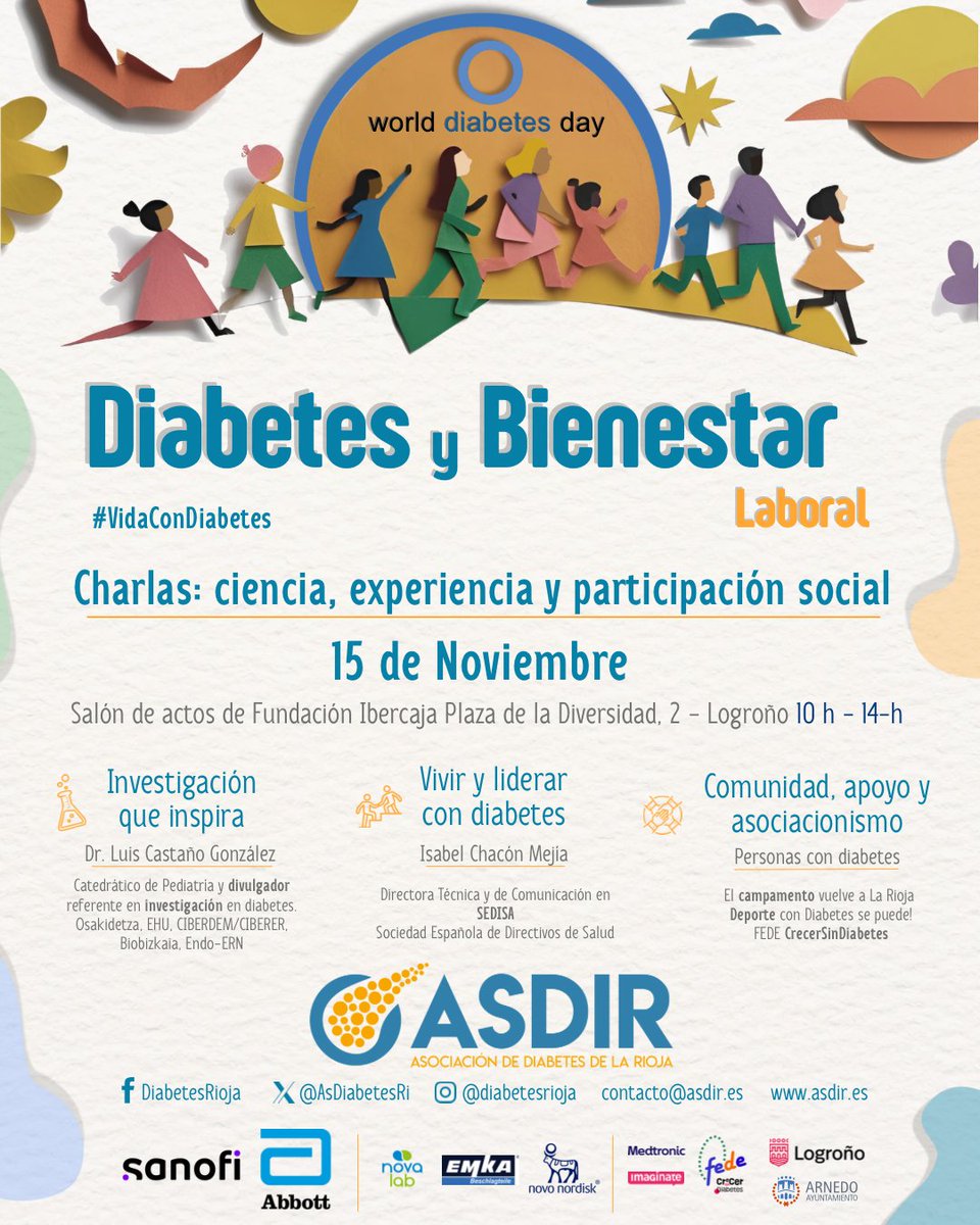 AsDiabetesRi's tweet photo. DMD La Rioja 2025 — Gracias por hacerlo posible: @SanofiES @MedtronicES @NovoNordiskES @AbbottNews @MDiabetesE_ES y EMKA 💙
#LaRiojaSeIluminaDeAzul #WorldDiabetesDay #VidaConDiabetes #ASDIR https://t.co/btPctwPnMW
