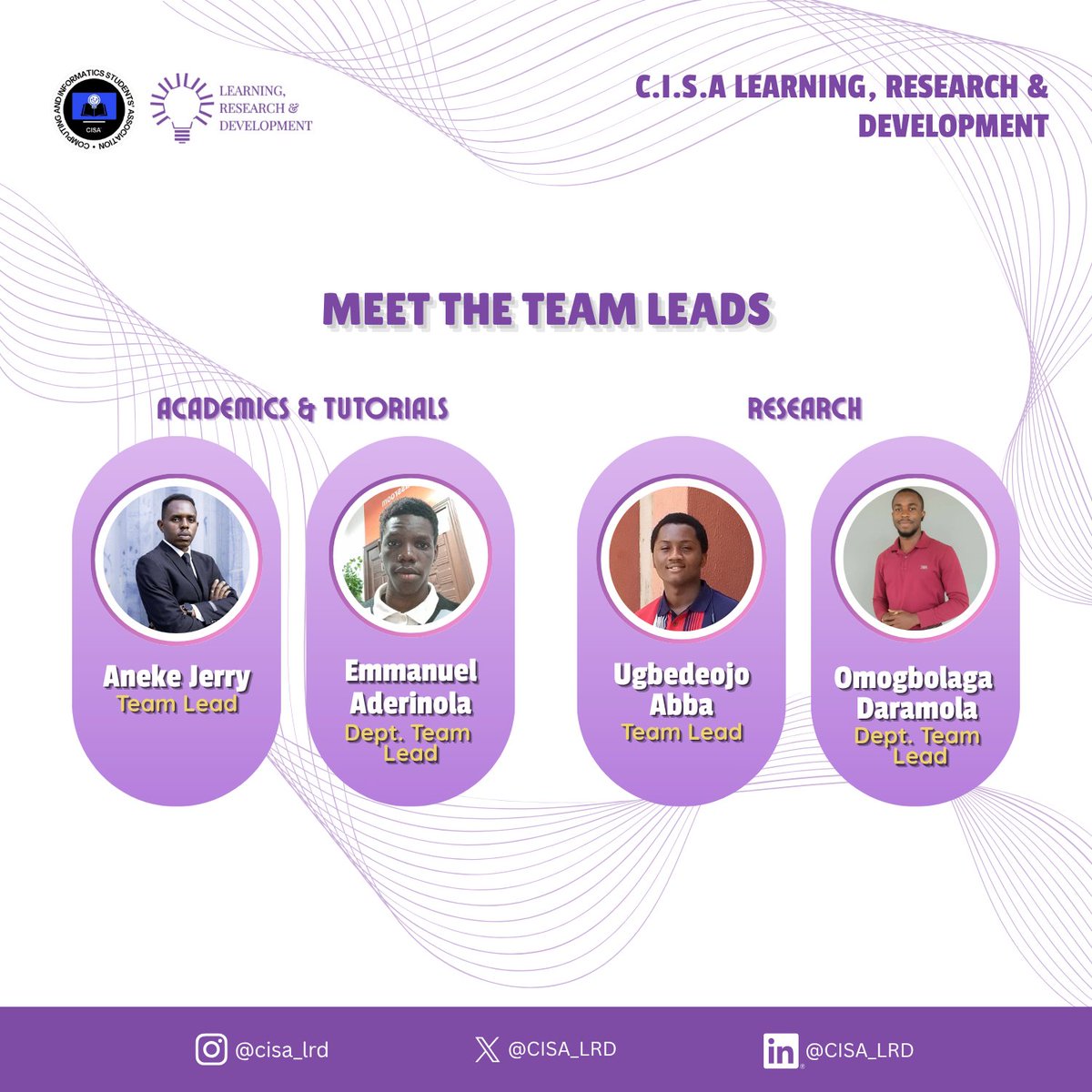 CISA_LRD's tweet photo. Meet the team leading the Learning, Research and Development (LRD)  Board! 
A passionate group of individuals dedicated to creating opportunities for learning, research, and growth across the faculty.

Together, we're shaping something remarkable. 💪

#LRDTeam #CISALRD https://t.co/g7mkMwZqtc