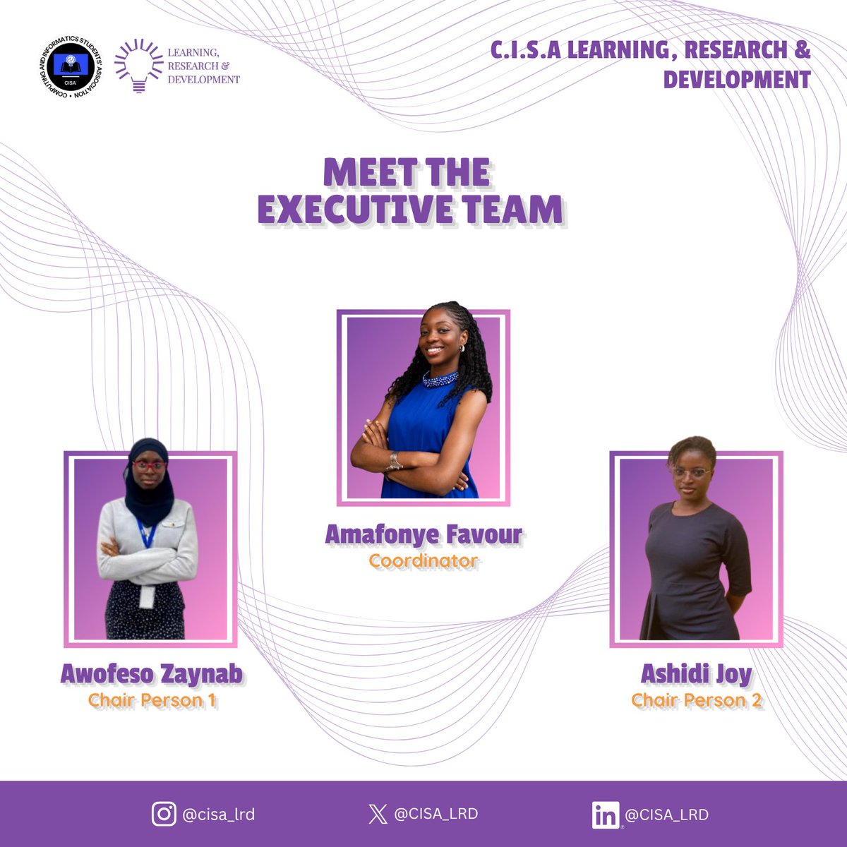 CISA_LRD's tweet photo. Meet the team leading the Learning, Research and Development (LRD)  Board! 
A passionate group of individuals dedicated to creating opportunities for learning, research, and growth across the faculty.

Together, we're shaping something remarkable. 💪

#LRDTeam #CISALRD https://t.co/g7mkMwZqtc