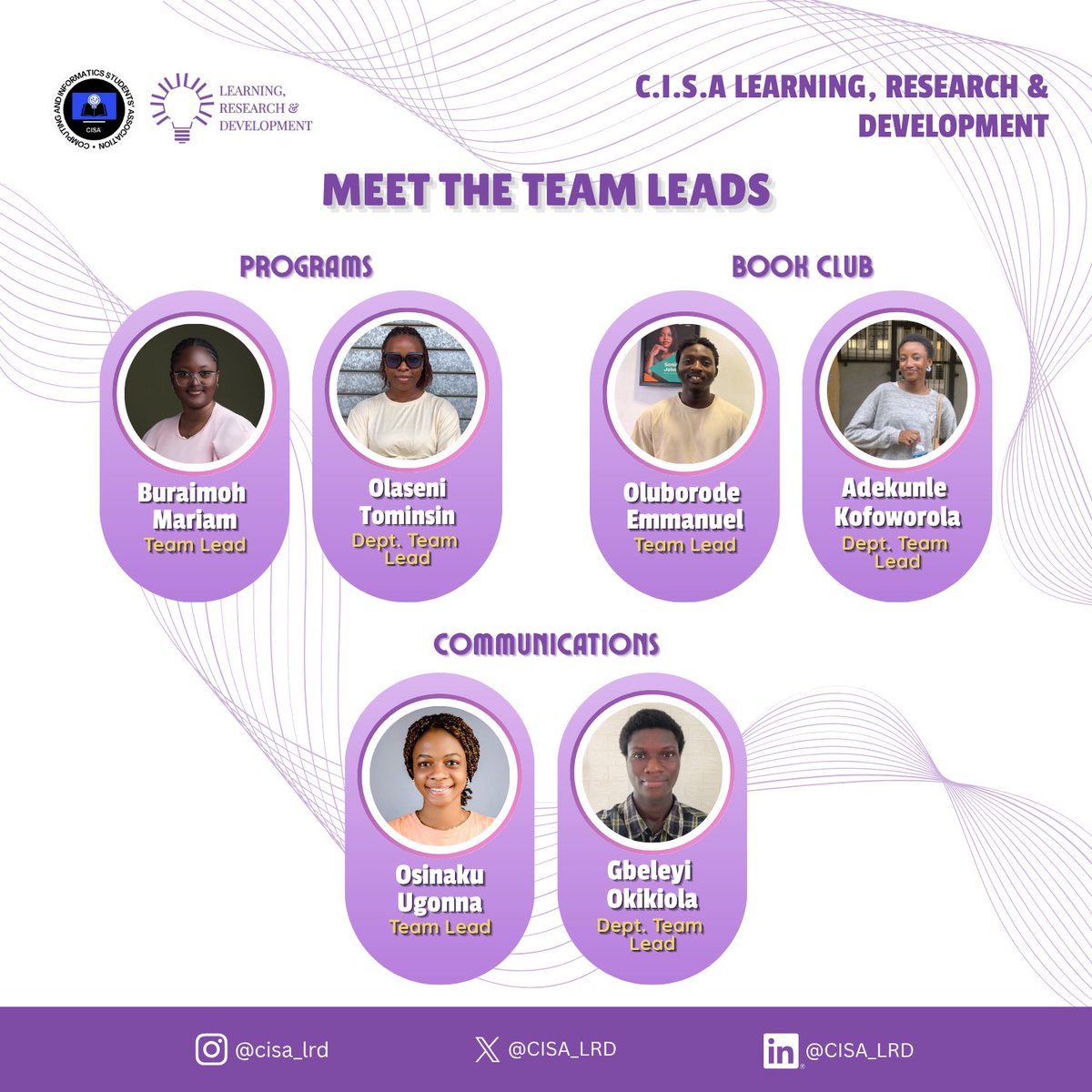 CISA_LRD's tweet photo. Meet the team leading the Learning, Research and Development (LRD)  Board! 
A passionate group of individuals dedicated to creating opportunities for learning, research, and growth across the faculty.

Together, we're shaping something remarkable. 💪

#LRDTeam #CISALRD https://t.co/g7mkMwZqtc
