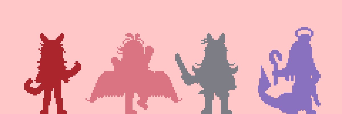 Ya se vienen cositas la otra semana, un avance les muestro a forma de siluetas, seguro adivinan al grupo que hago (?)

#pixelart #sprite #wip