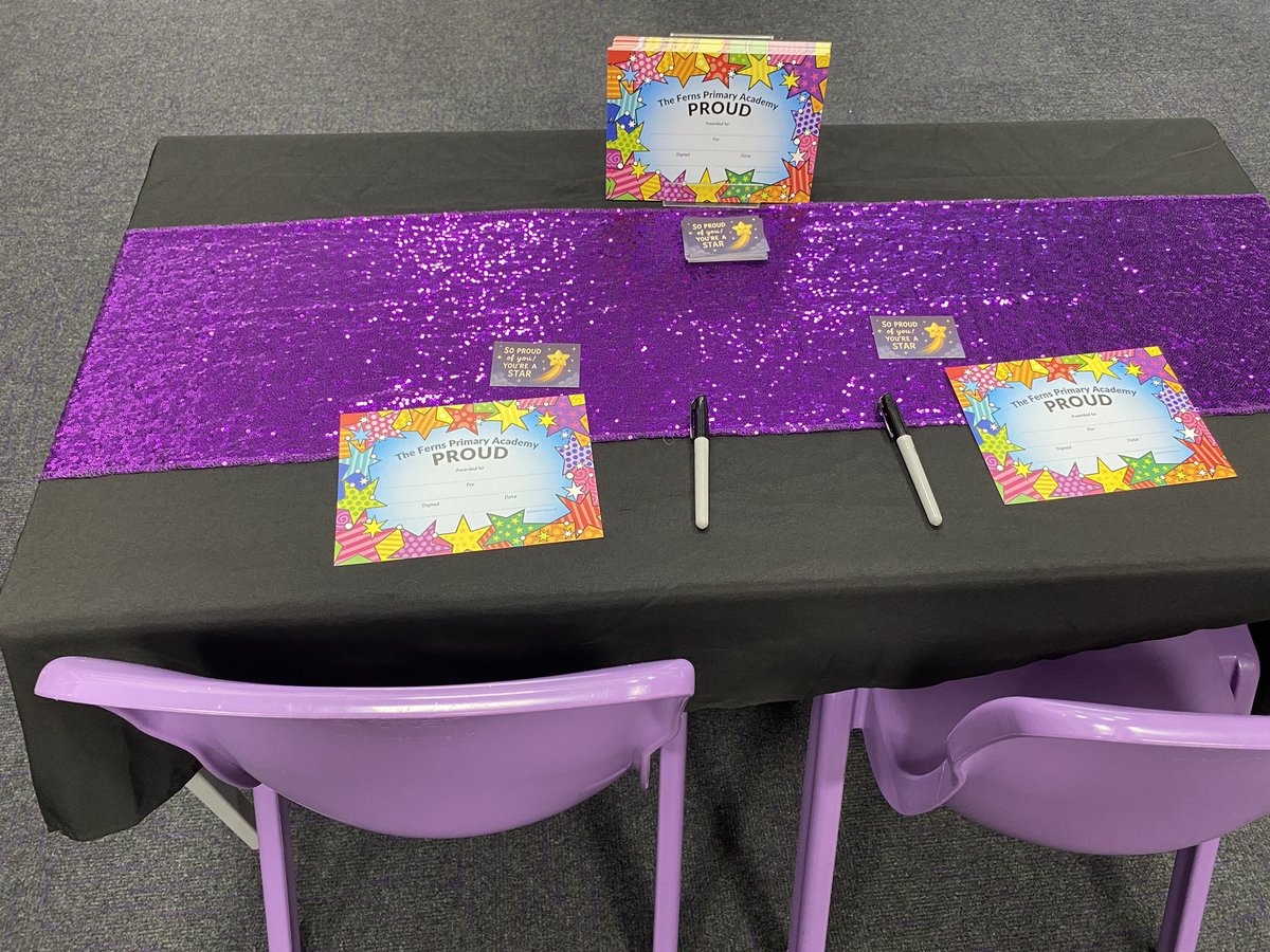 We are ready for the first PROUD of the half term. 
We are wondering what amazing work and efforts we are going to be presented with today! ⭐️💜🌿
#ProudFerns #praiseculture #outcomesfocused #childcentred #TeamFerns