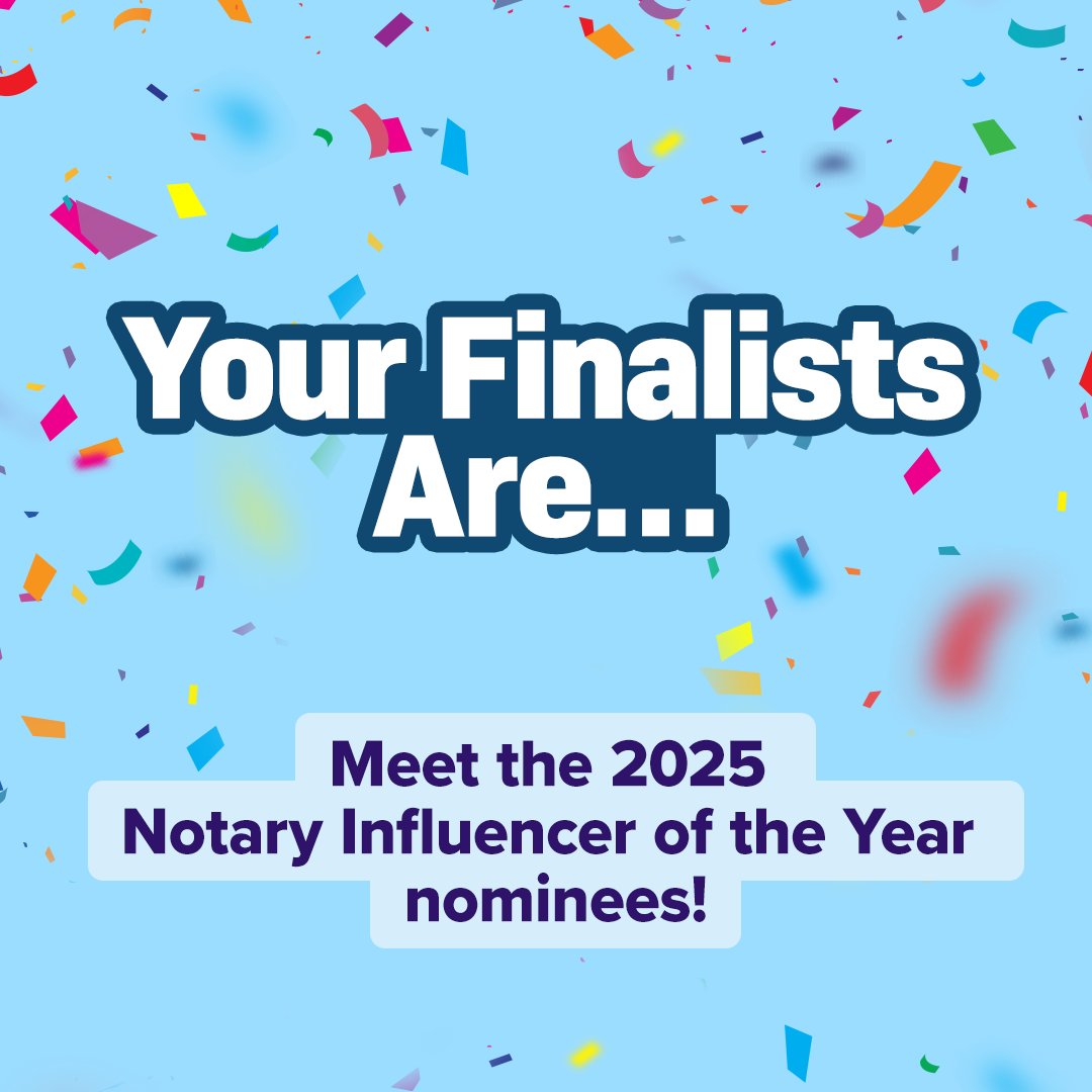 nationalnotary's tweet image. 🎉 The votes are in — and your 2025 Notary Influencer of the Year finalists have been revealed!

Each of these incredible leaders has inspired, educated, and elevated the notary community in unique ways. 💫 Now it’s your turn to decide who will take home the crown!

🗳️ Cast your…
