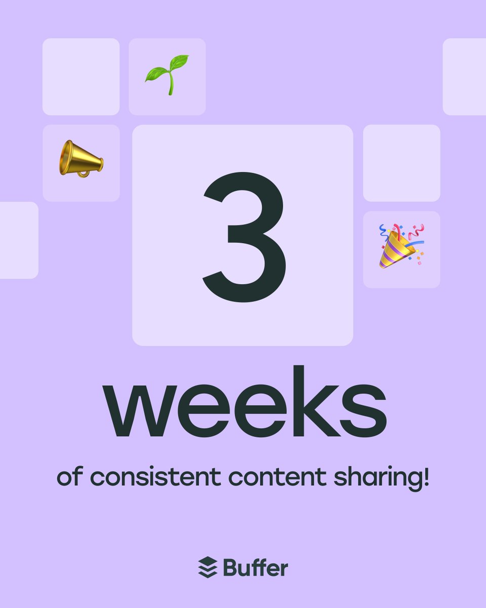 I've reached a 3-week posting streak with Buffer!