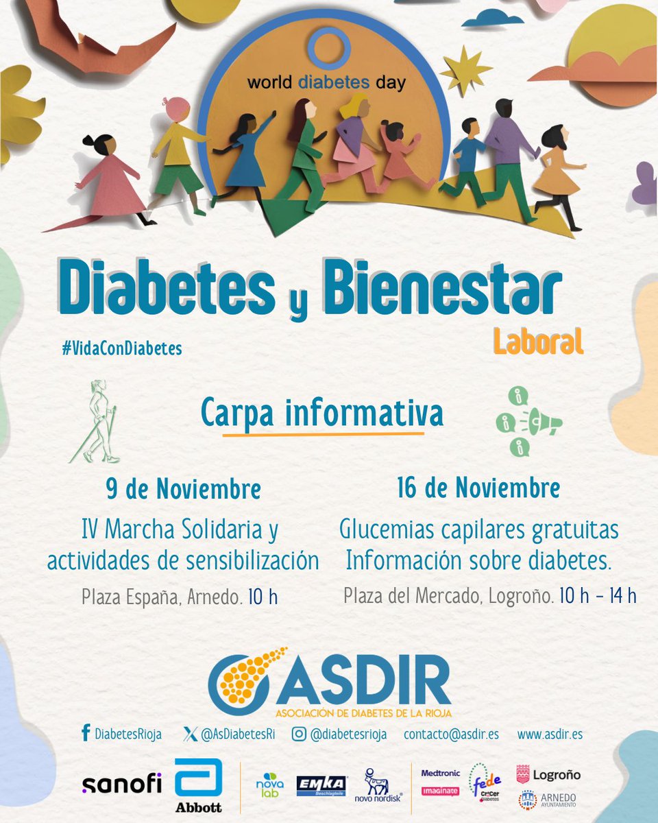 DMD La Rioja 2025 — Gracias por hacerlo posible: <a href="/SanofiES/">Sanofi España</a> @MedtronicES <a href="/NovoNordiskES/">Novo Nordisk España</a> <a href="/AbbottNews/">Abbott</a> <a href="/MDiabetesE_ES/">Making Diabetes Easier España</a> y EMKA 💙
#LaRiojaSeIluminaDeAzul #WorldDiabetesDay #VidaConDiabetes #ASDIR