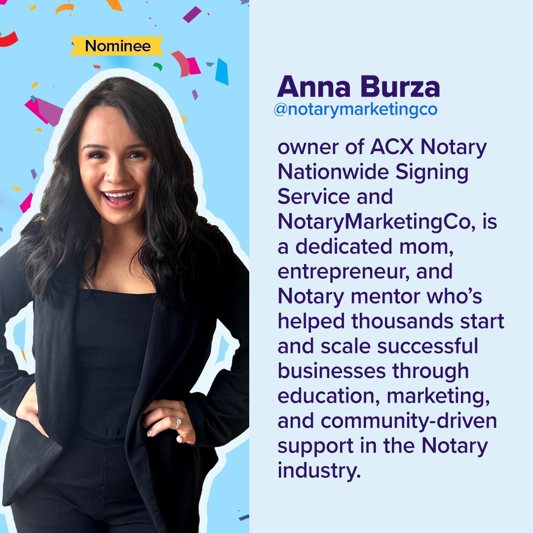 nationalnotary's tweet image. 🎉 The votes are in — and your 2025 Notary Influencer of the Year finalists have been revealed!

Each of these incredible leaders has inspired, educated, and elevated the notary community in unique ways. 💫 Now it’s your turn to decide who will take home the crown!

🗳️ Cast your…