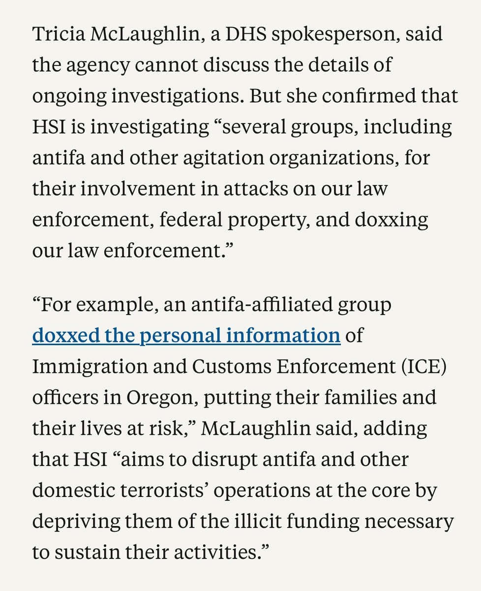 restoreorderusa's tweet image. ANTIFA UPDATE: Officials at the FBI, HSI, and IRS are actively investigating numerous far-left groups.

As one example, a DHS spokesperson cited an antifa-affiliated group responsible for doxing ICE agents. 

The agencies in question are scrutinizing the funding these groups…