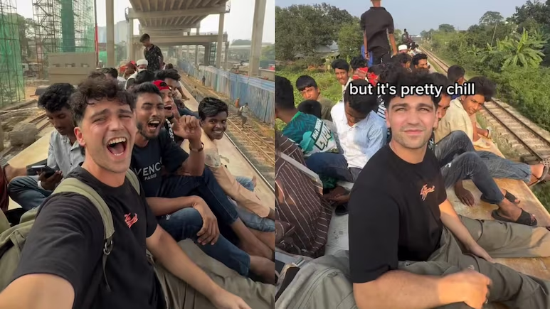NDTVFood's tweet photo. Watch: Vlogger Rides On Train Roof In Bangladesh, People Applaud His Choice Of Song
https://t.co/h8gafEfnog
#bangladesh #vlogger #trainroof https://t.co/yN4KI2Q4M6