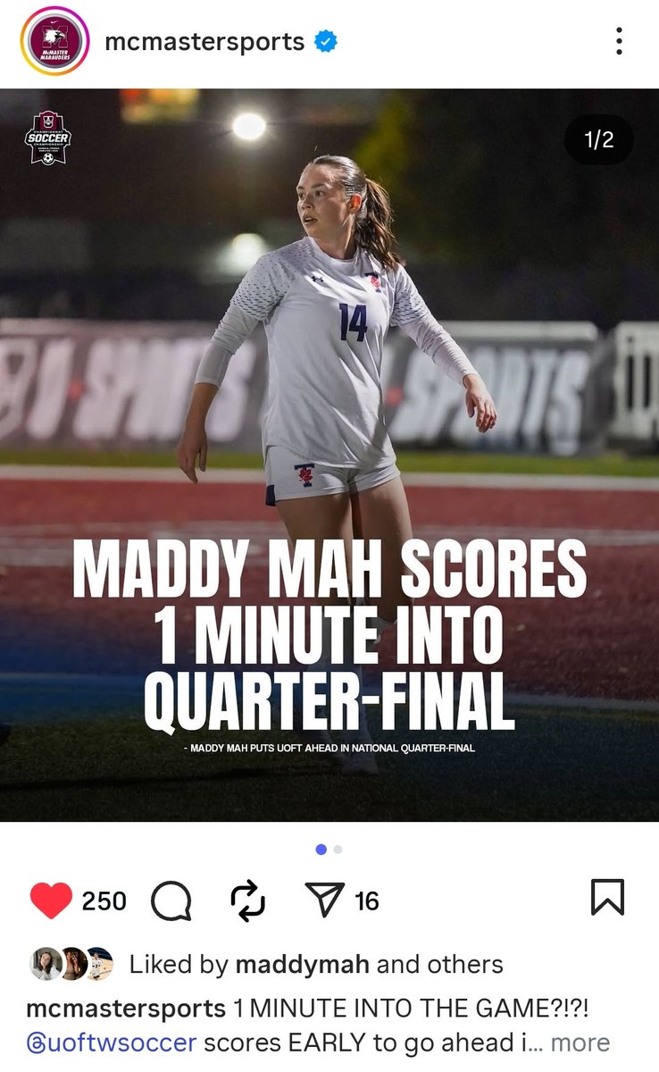 The highlight from yesterday's Varsity Blues heartbreaking loss... Consolation round vs McMaster at 10:30am this morning.