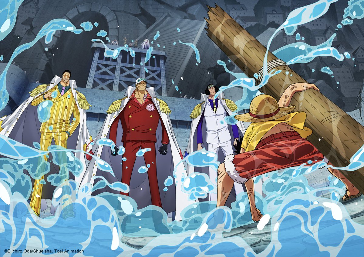 ToeiAnimation's tweet image. On this day 15 years ago was when we first saw the moment Luffy charged over the wall to face the three admirals and rescue his brother Ace! 

Repost if you loved this scene!

#ONEPIECE