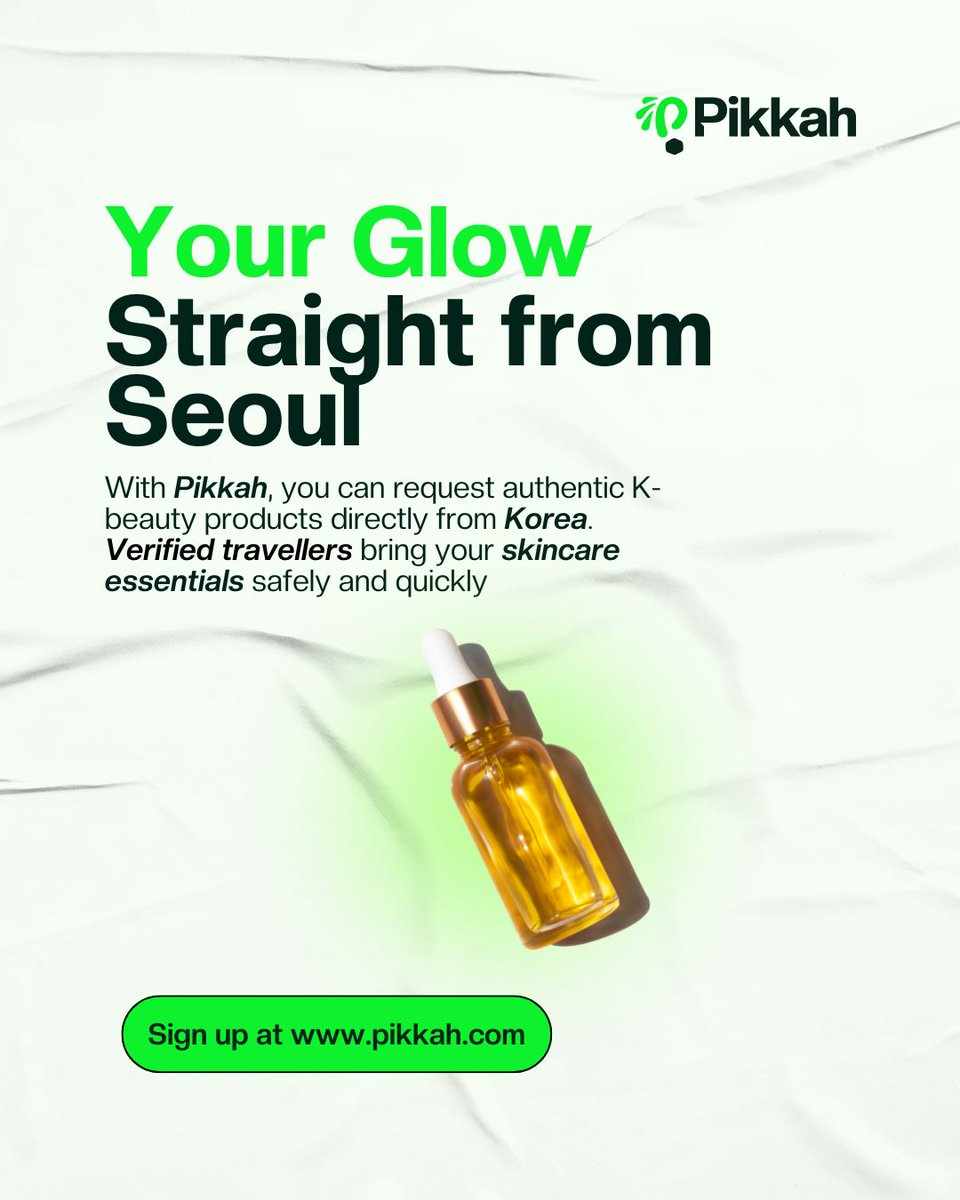 usepikkah's tweet photo. Skincare junkies, this one’s for you
Why wait forever for that serum when you can get it directly from Korea?
On Pikkah, verified travelers shop and deliver your beauty must-haves anywhere in the world
Sign up today to get started
#KoreanSkincare #Pikkah #Skincare https://t.co/77sr9IvAXp