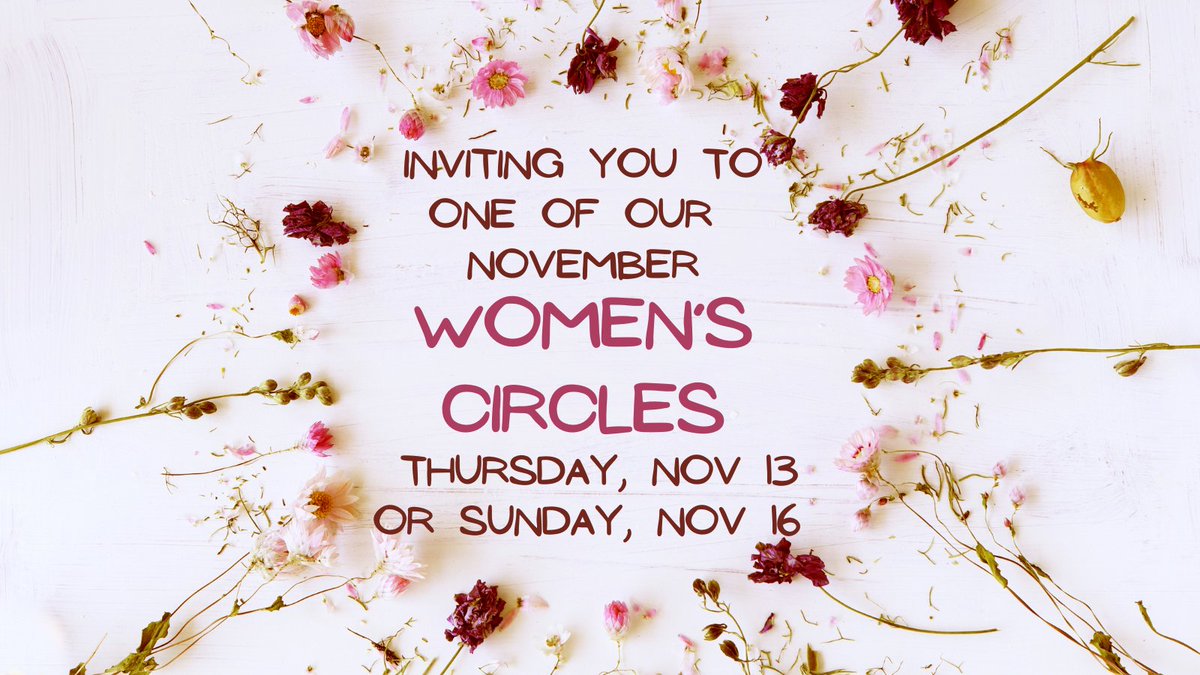 💕I will be hosting 2 free Women's Circles this month. Each is a guided hour of personal reflection, no sharing required.

It's like journaling surrounded by friends!
💫 Thurs, Nov 13 at 11am EST, 4pm UCT
💫 Sun, Nov 16 at 2pm EST, 7pm UCT

Please DM if you would like more info.