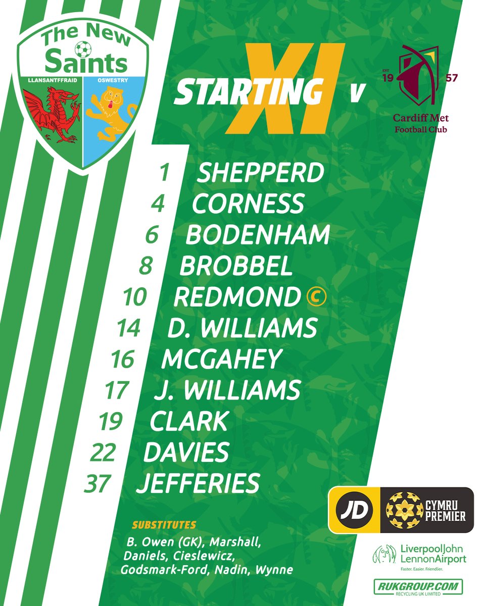 tnsfc's tweet photo. 🔢 The teams are in ahead of tonight's JD Cymru Premier fixture!

Craig Harrison reverts to the same 11 that defeated Haverfordwest County last weekend. 

#TNSFC | #JDCymruPremier https://t.co/zWWTOlW519