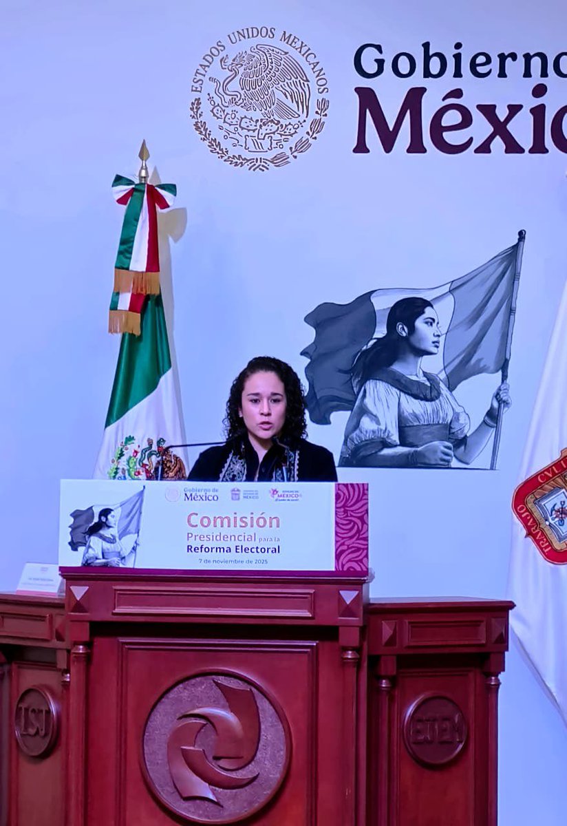 pulido_amalia's tweet photo. Durante mi intervención ante la Comisión Presidencial para la Reforma Electoral compartí tres ideas clave:
1️⃣ Voto electrónico apegado a estándares internacionales.
2️⃣ Mantener la innovación electoral desde lo local.
3️⃣ Implementación gradual de la reforma.
#EdoMéx https://t.co/F8vtkKGSOs