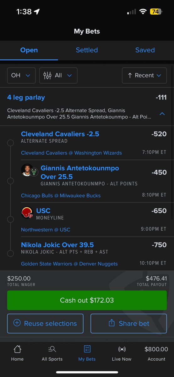 khord777's tweet photo. Main bet for tonight🔒

- Cavs ML/Spread must win cup game, should blowout wizards

-Giannis Antetokounmpo points, historically destroys the bulls

-USC ML, trusting the QB for the Trojans

- Nikola Jokic PRA, Jokic steps up in big games and this is one https://t.co/2yteYyCKLy