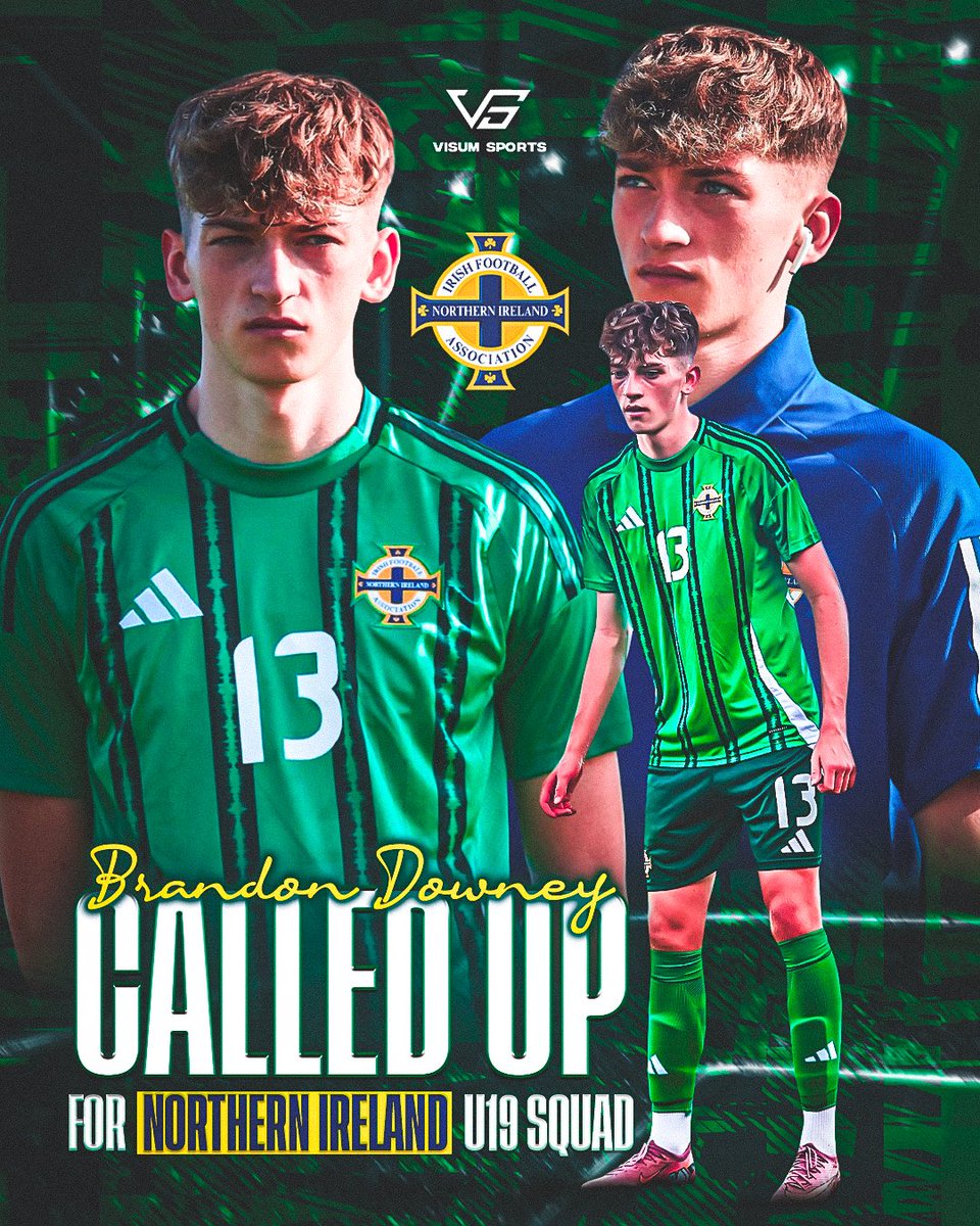 INTERNATIONAL CALL UP 🚨📞

We’re delighted to announce that Brandon Downey has received a call-up to the Northern Ireland U19 Squad for their upcoming qualifiers. 

The U19s are set to compete in four-team Group 13 in the qualifying round of UEFA U19 Euro 2026 qualifiers, with